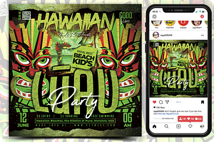 Lūʻau Party Flyer, a Flyer Template by regalDRAW
