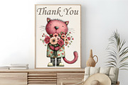 Whimsical Valentine Cats Clipart Set, an Animal Illustration by RobertsArt (Thumbnail 4 of 6)