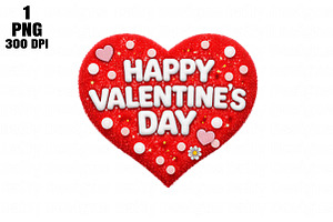 Happy Valentine’s Day Heart PNG, an Illustration by Daily.Designs