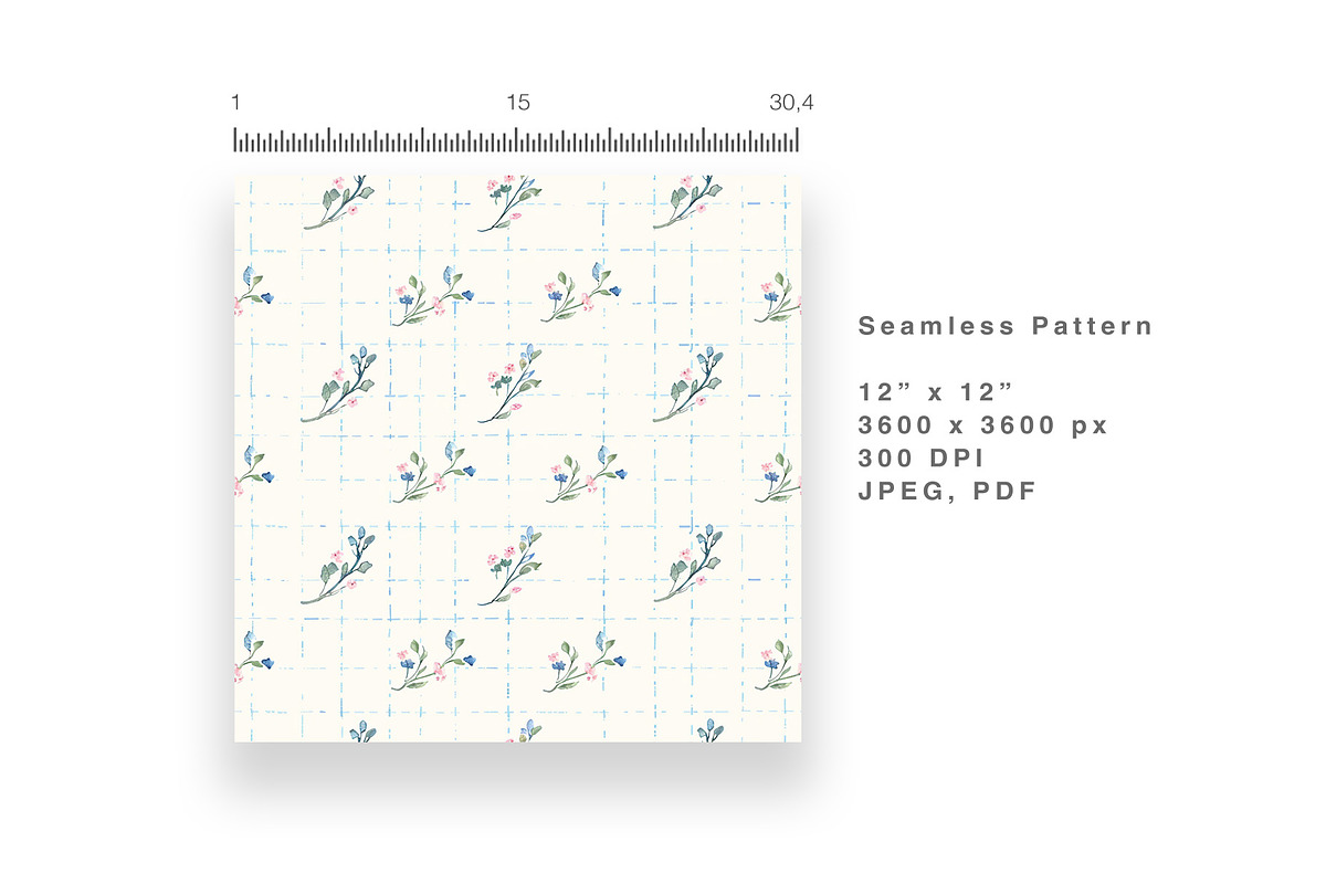 6 Seamless Pattern: Blue Floral, a Pattern Graphic by StudioCitra (Photo 6 of 10)