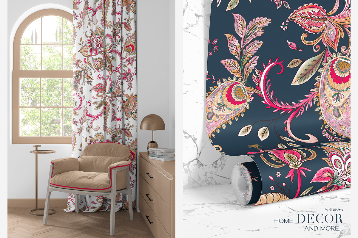 Chandira Paisley | Hand Drawn Prints, a Pattern Graphic by LEAFure (Photo 9 of 10)