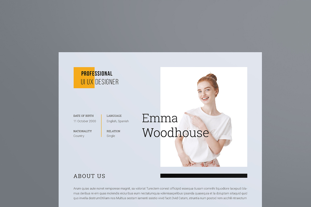 Minimal Resume Layout, a Resume Template by MightyDesign (Photo 4 of 8)