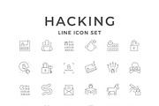 Set line icons of hacking, an Outline Icon by motorama (Thumbnail 1 of 2)