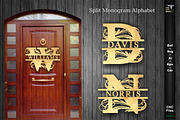 Monogram Split Letter sign SVG, a Graphic by CncCutModel (Thumbnail 1 of 2)