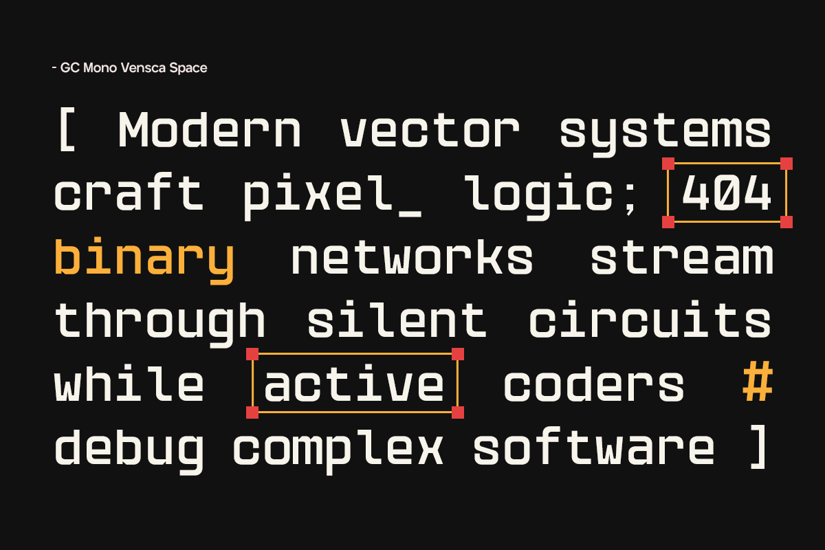 GC Vensca Mono - Modern Monospace, a Sans Serif Font by Glyphonic (Photo 4 of 15)