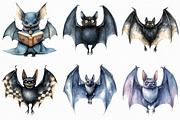 Watercolor Halloween Bat Clipart, an Illustration by Craft Nest (Thumbnail 2 of 6)