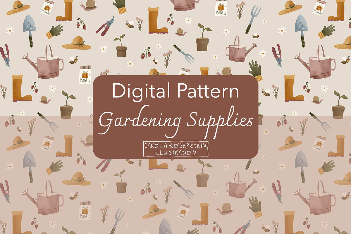 Gardening Supplies Pattern, a Pattern Graphic by koberstein (Photo 1 of 3)