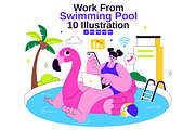 10 Work from Swimming Pool, a Person Illustration by denayunebgt (Thumbnail 1 of 4)