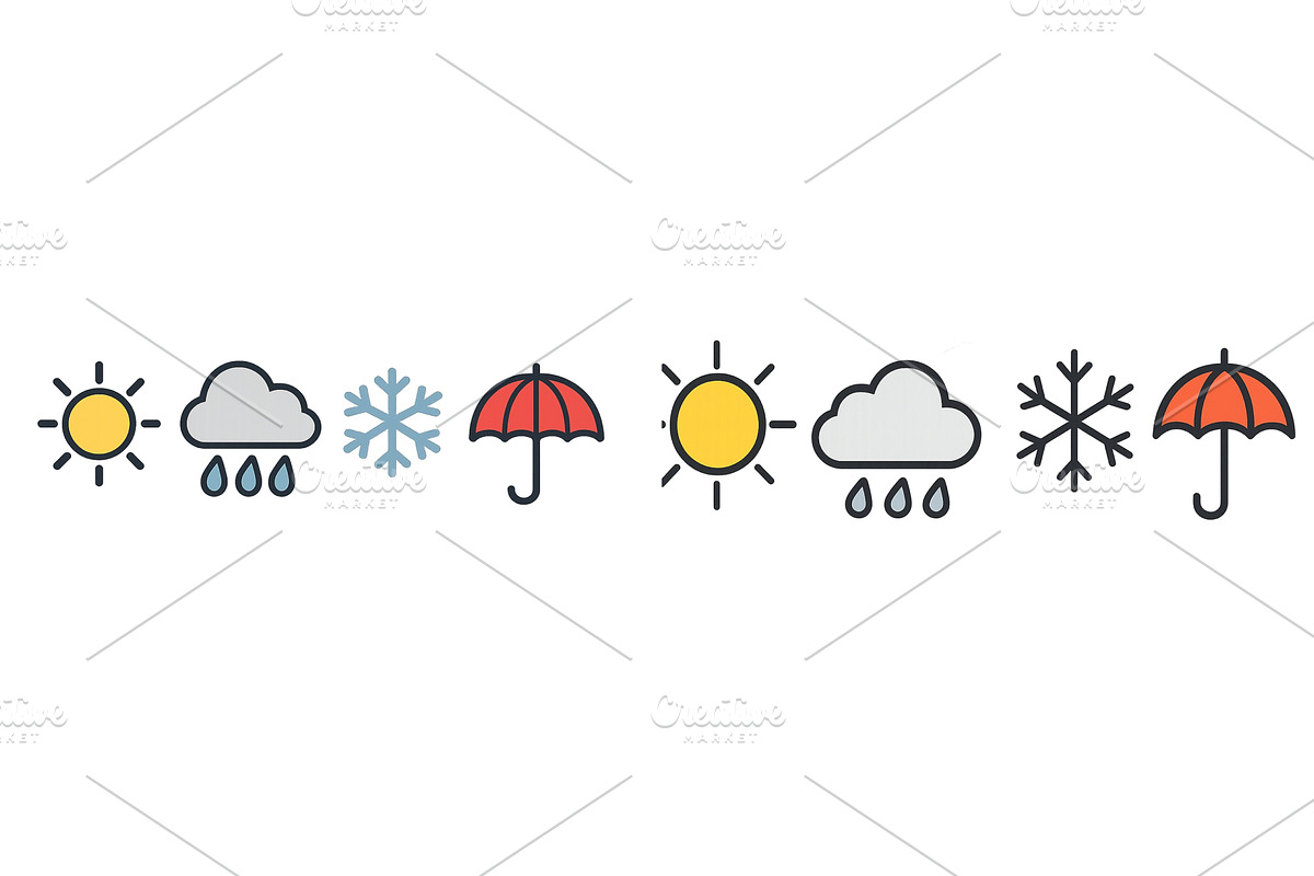 Weather icons illustrating sun, an Object Illustration by ZinetroN