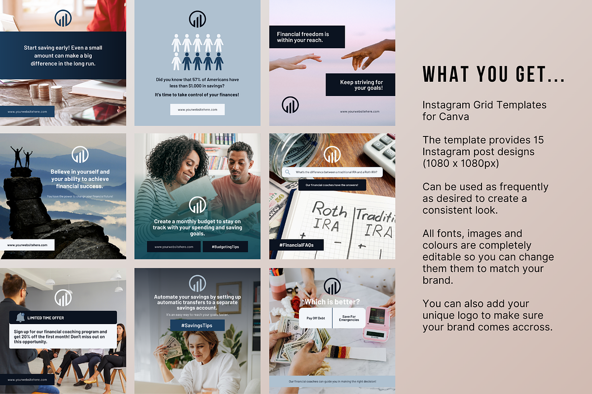 15 Finance Social Media Templates, a Social Media Template by Sincerely Media (Photo 2 of 9)