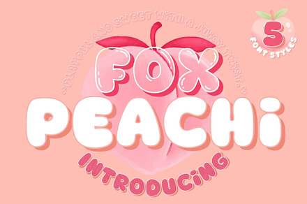 Fox Peachi: 5 Font Styles, a Symbol Font by Fox7 By Rattana