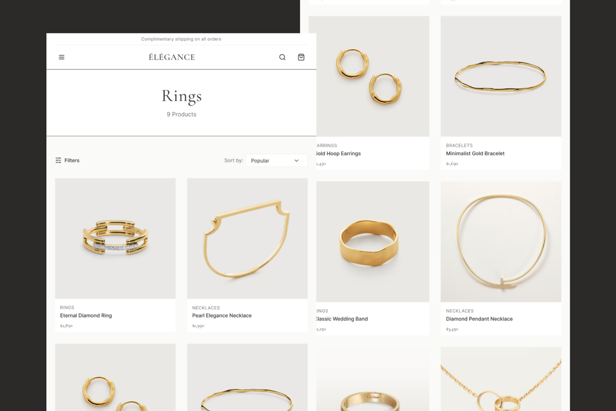 Jewelry E-Commerce Figma Template, an UI Kit Template by Reza Space (Photo 4 of 4)