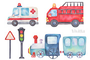 Cars watercolor transport set, an Education Illustration by Vivitta (Thumbnail 5 of 8)