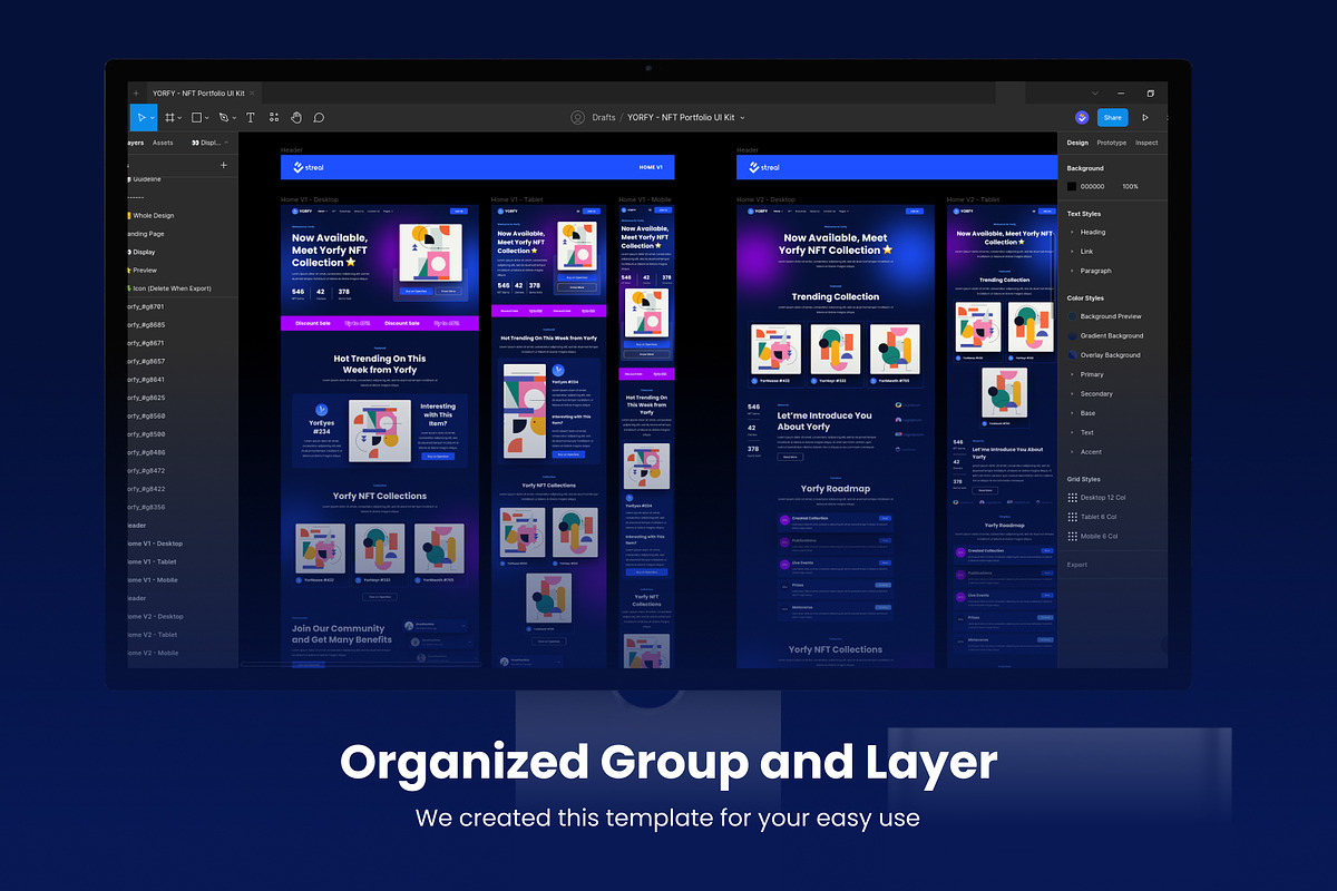Yorfy NFT Portfolio Website UI Kit, a Templates & Theme by Streal Creative (Photo 5 of 7)