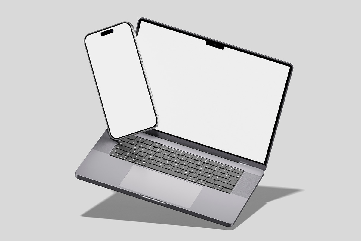 MacBook and iPhone Mockup, a Wearable Device Mockup by Unerispace (Photo 3 of 6)