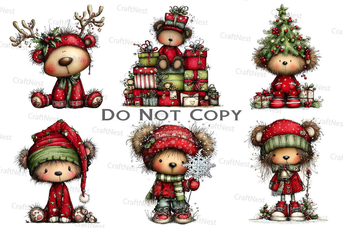 Wishmical Christmas Teddy Bear, an Illustration by Craft Nest (Photo 5 of 8)