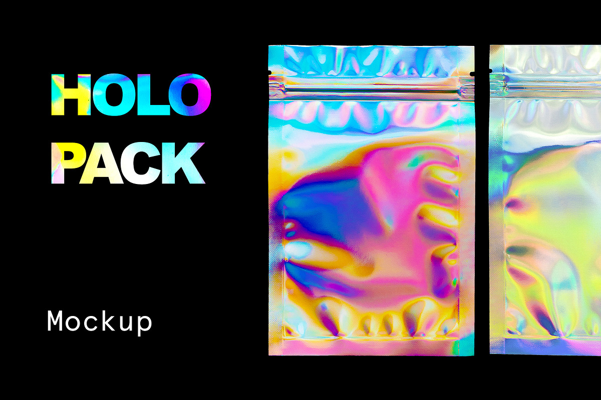 HOLO - Holographic Pack Mockup, a Product Mockup by Bolderaja1 Studio (Photo 1 of 15)