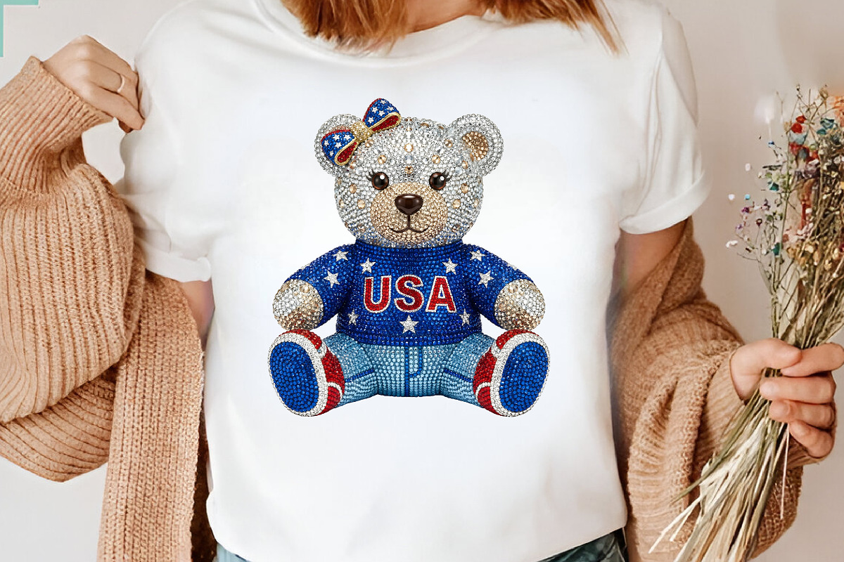 USA Teddy Bear 4th of July PNG, an Illustration by CreationArt (Photo 4 of 5)