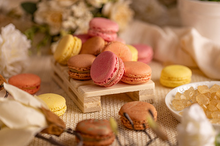 French almond macarons, a Background Photo by Grafvision photography