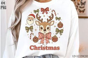 Cute Christmas Reindeer PNG, an Illustration by Libby Wishes