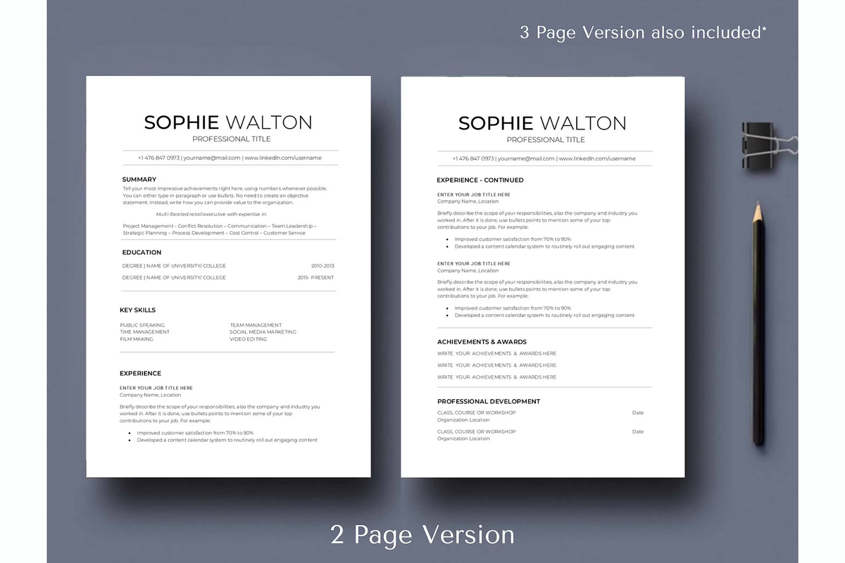ATS friendly resume template, a Resume Template by Climbwithelevator (Photo 3 of 10)