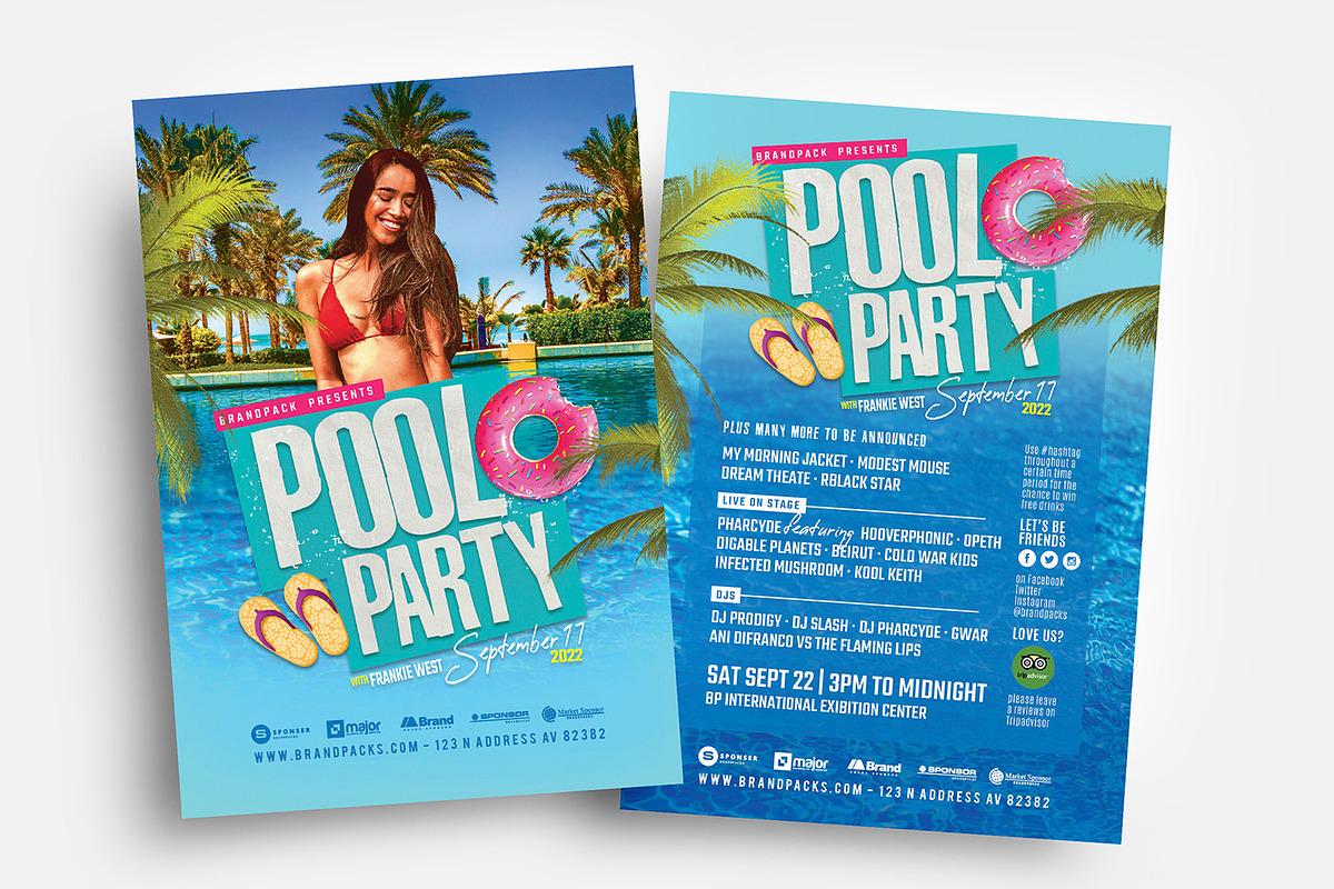 Pool Party Flyer Template, a Flyer Template by BrandPacks (Photo 1 of 8)