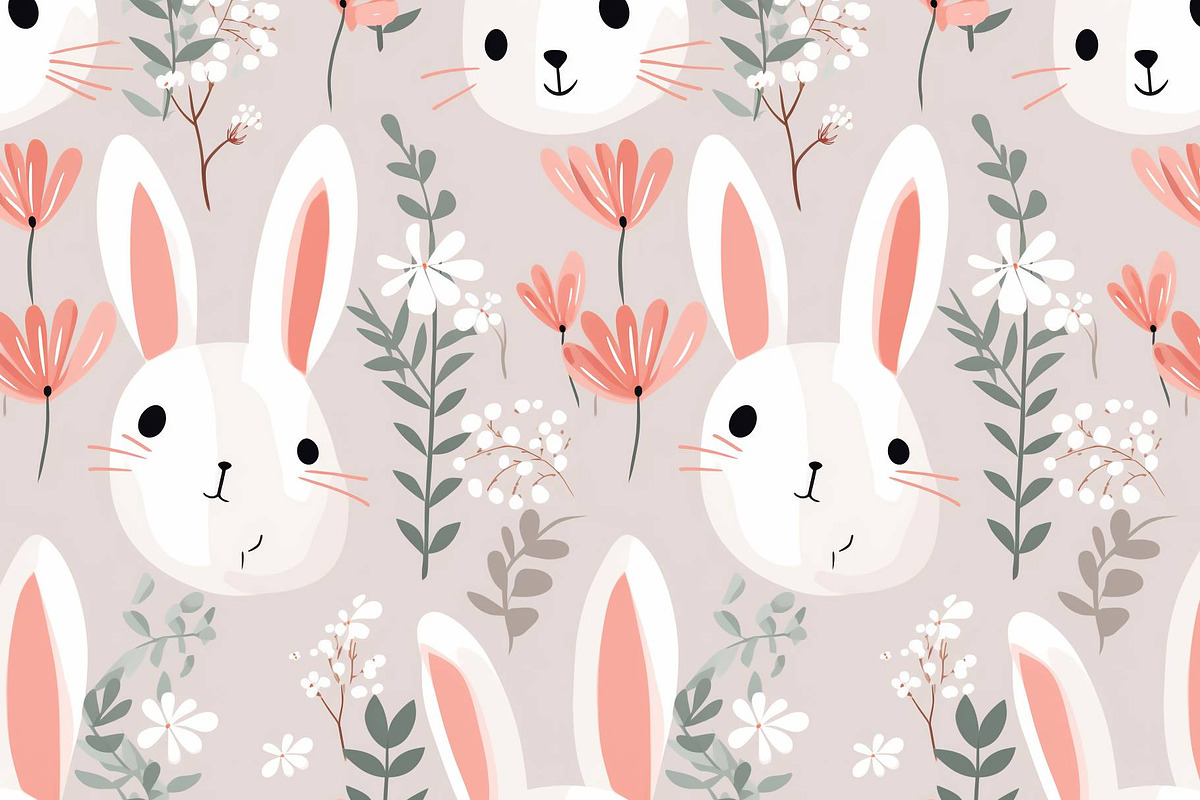 Cute rabbit pattern, a Pattern Graphic by AlexandraTret (Photo 1 of 4)