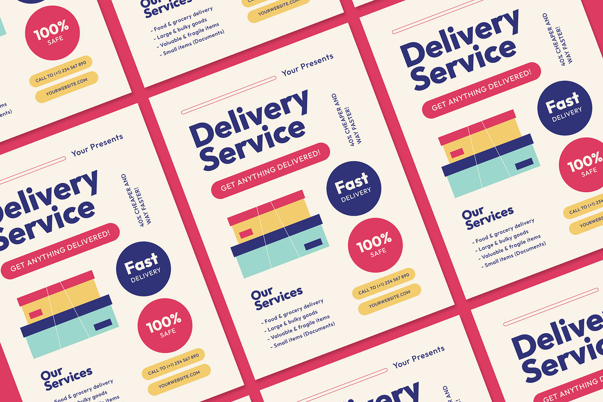 Delivery Service - Flyer, a Brochure Template by Izdihaar_Studio (Photo 2 of 3)