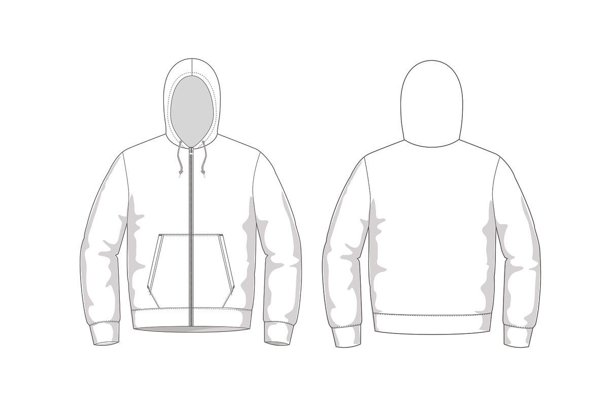 Hoodie Fashion Flat Template, a Templates & Theme by flat fashion
