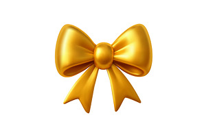 3d Golden Ribbon Bow for Gifts and, an Object Illustration by ModVector