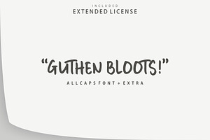 Guthen Bloots Allcaps (Extended), a Symbol Font by azetypestudios.com