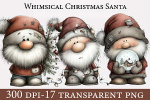 Whimsical Christmas Santa clipart, an Illustration by Designworld
