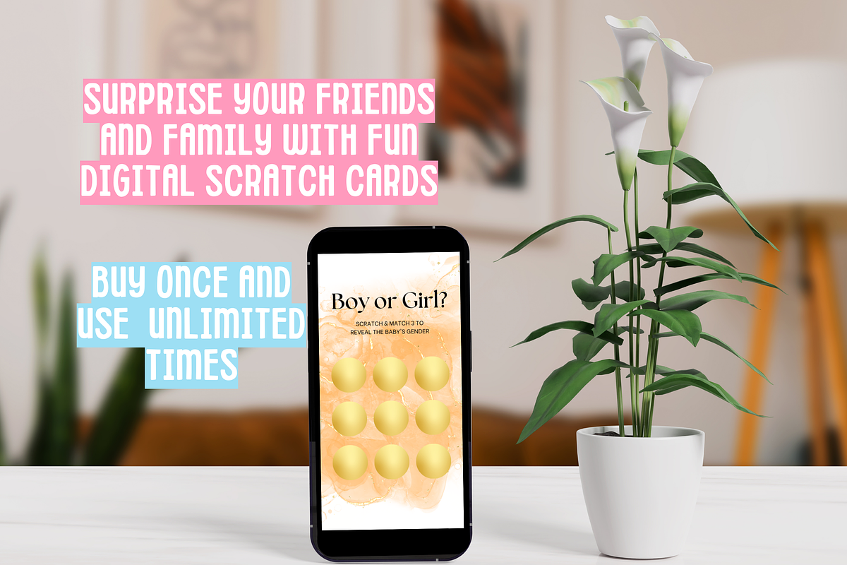 Gender Reveal Digital Scratch Card, an Email Template by SunshineStudioBoutique (Photo 5 of 7)