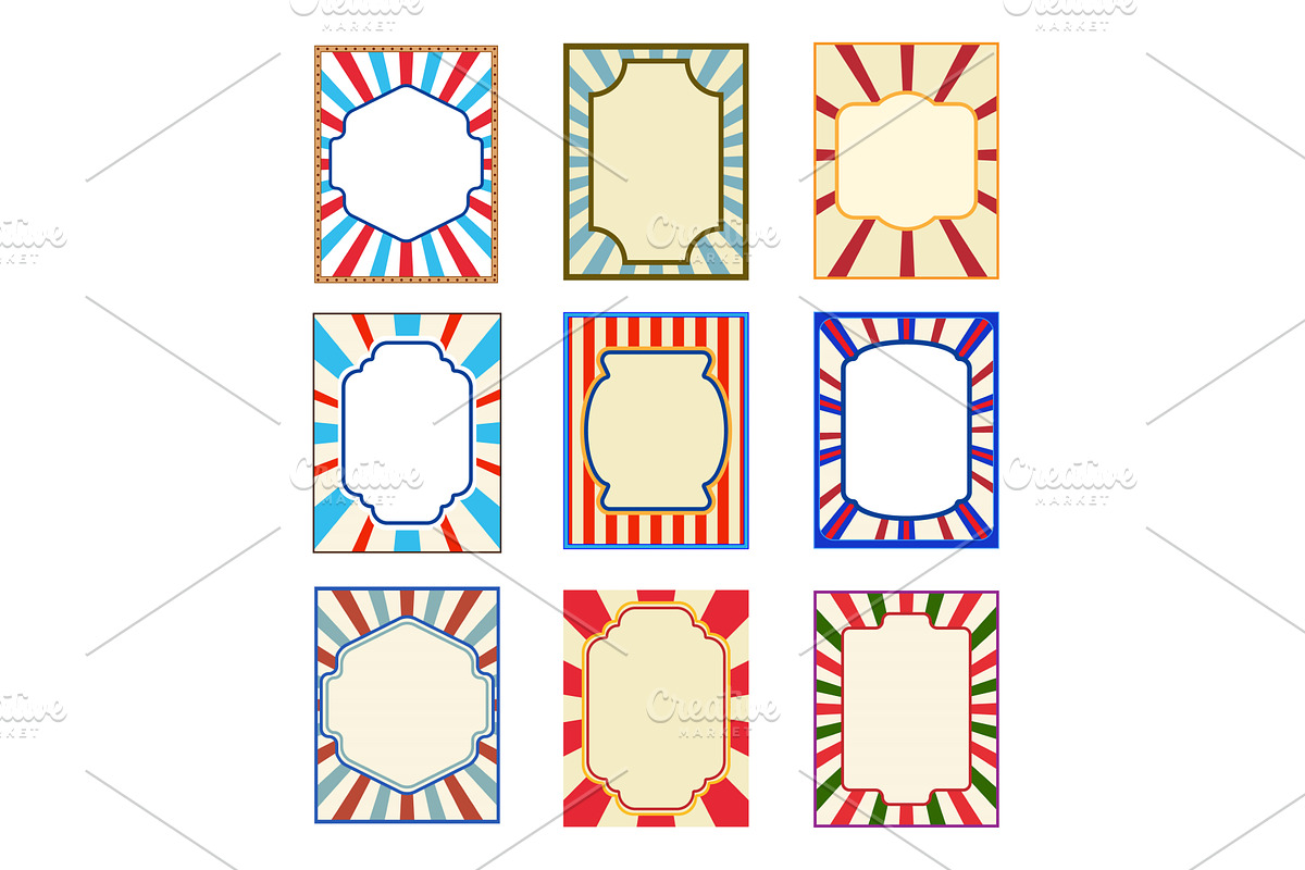 Collection of nine circus vintage, an Object Illustration by pikepicture