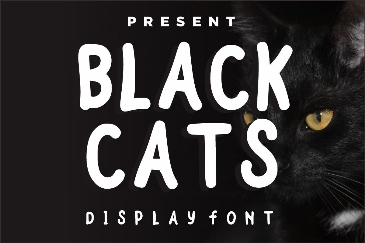 Black Cats - Cartoon Font, a Sans Serif Font by Fourteen Letter (Photo 1 of 7)