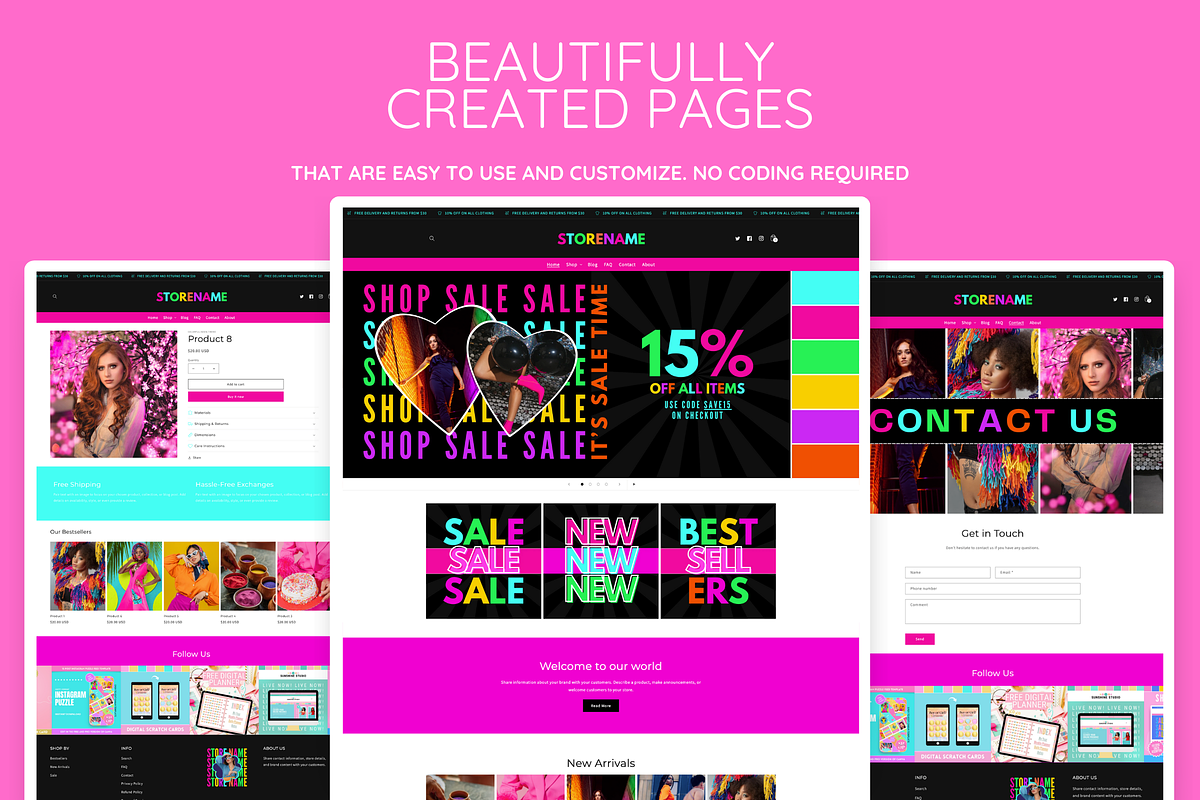 Neon Shopify Theme, a Shopify Template by SunshineStudioBoutique (Photo 5 of 10)