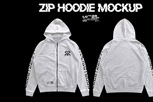 Zip Hoodie Mockup By 28Bloc