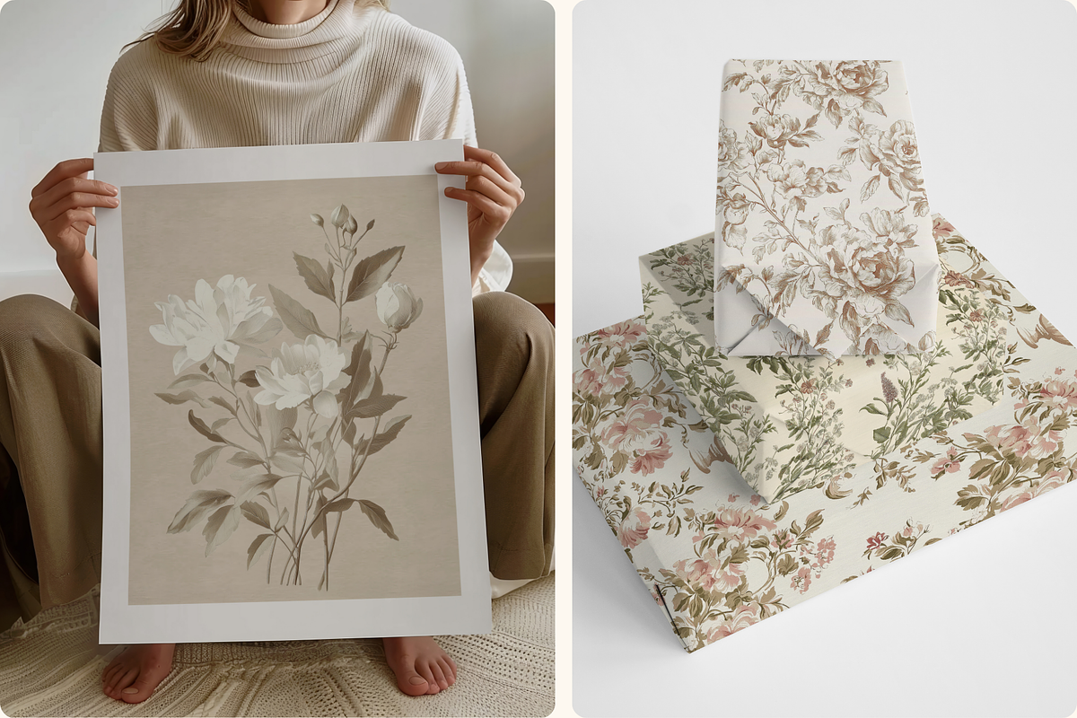 Antique Botanical Patterns & Prints, a Pattern Graphic by Ninterints (Photo 10 of 13)
