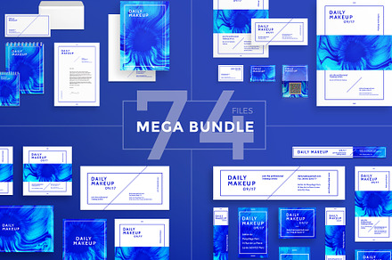 Mega Bundle | Makeup Blue, a Poster Template by Amber Graphics