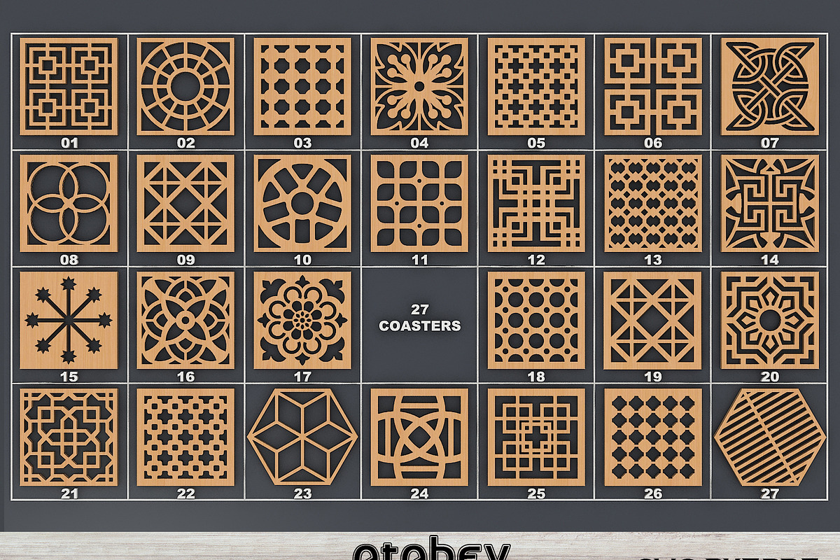 27 Laser Cut Coaster Set 004, a Graphic by AtacanDigital (Photo 1 of 4)