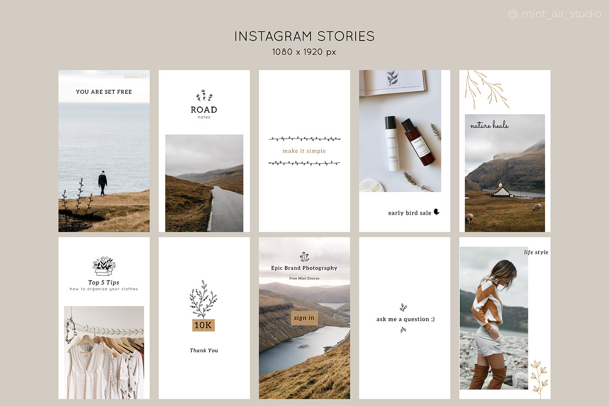 Instagram Post & Stories. Florals, a Social Media Template by Mint Air Studio (Photo 6 of 9)