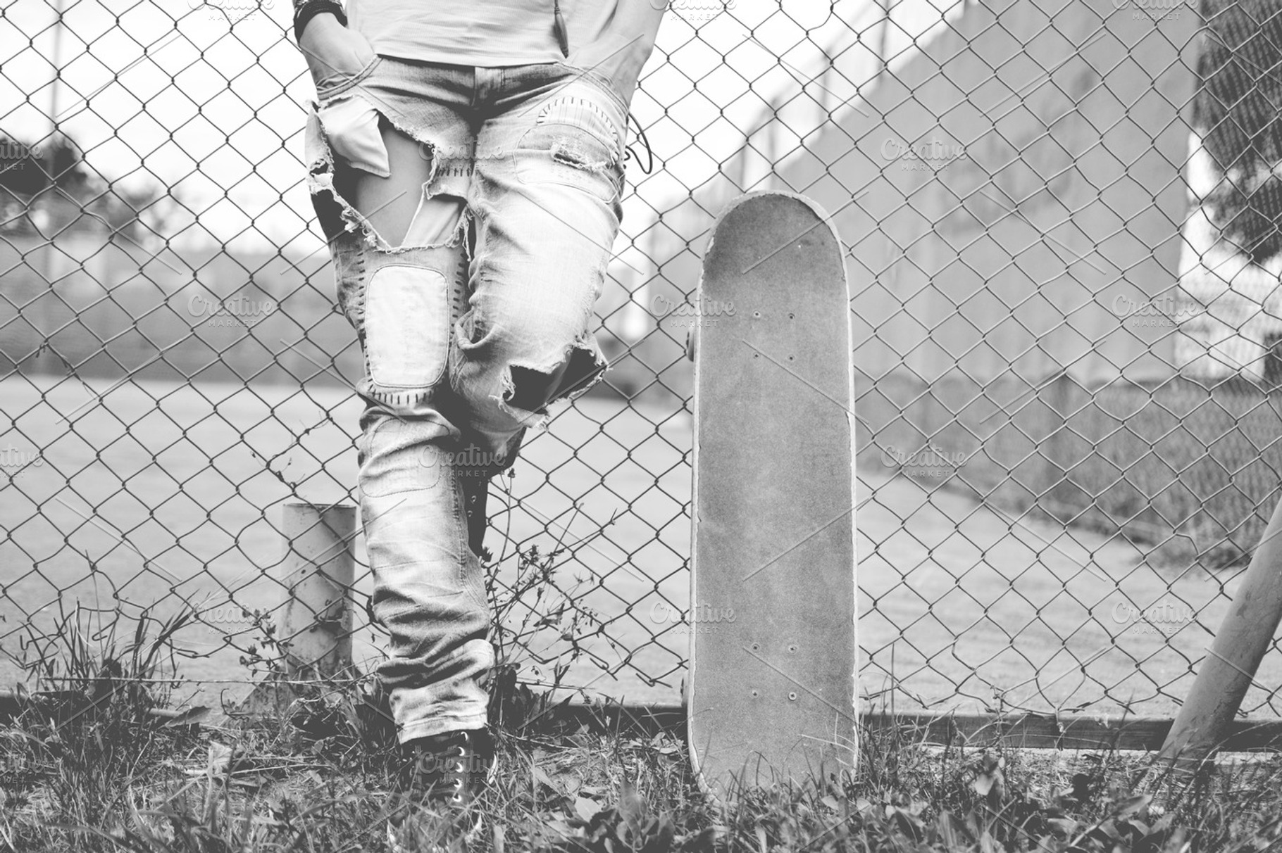 Girl with the skateboard containing woman, girl, and young