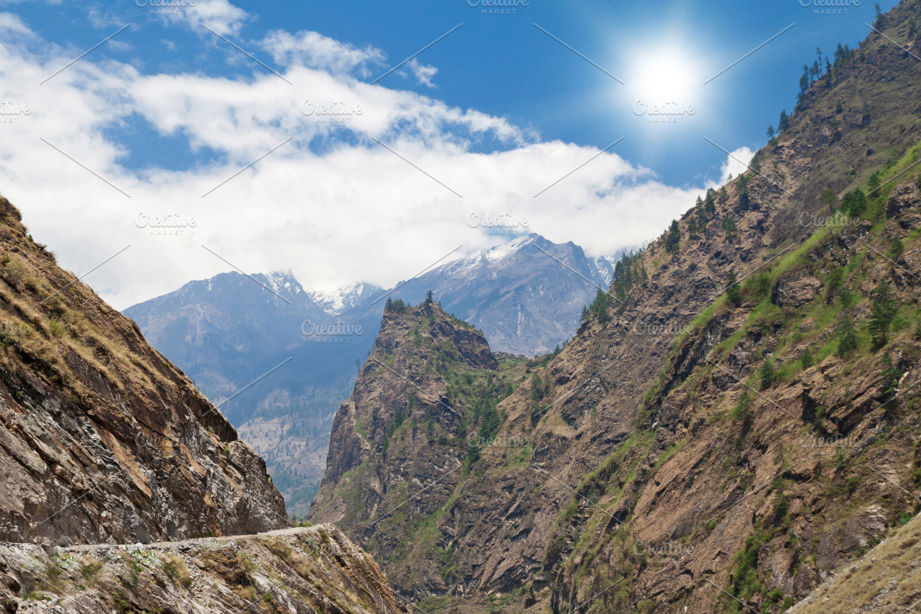 Beautiful landscape in Himalayas, a Photo by saiko3p