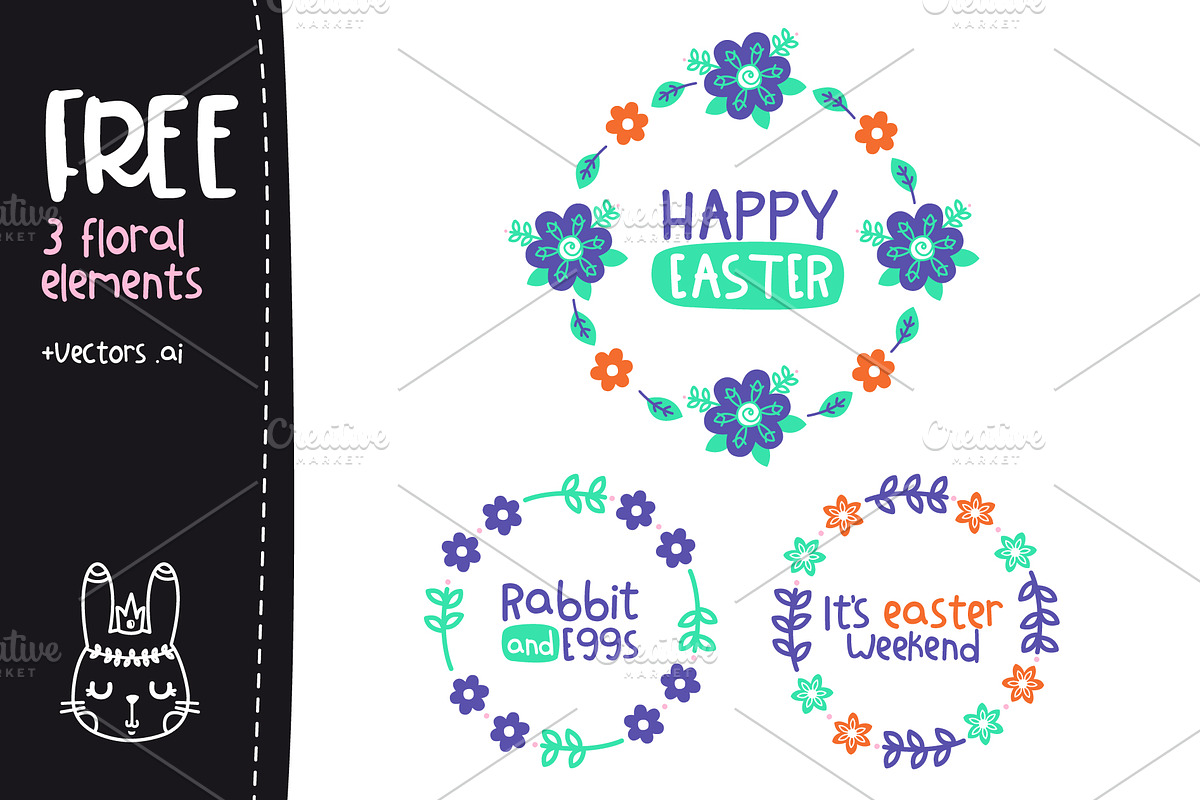 Cala dingbat font-floral elements preview 5