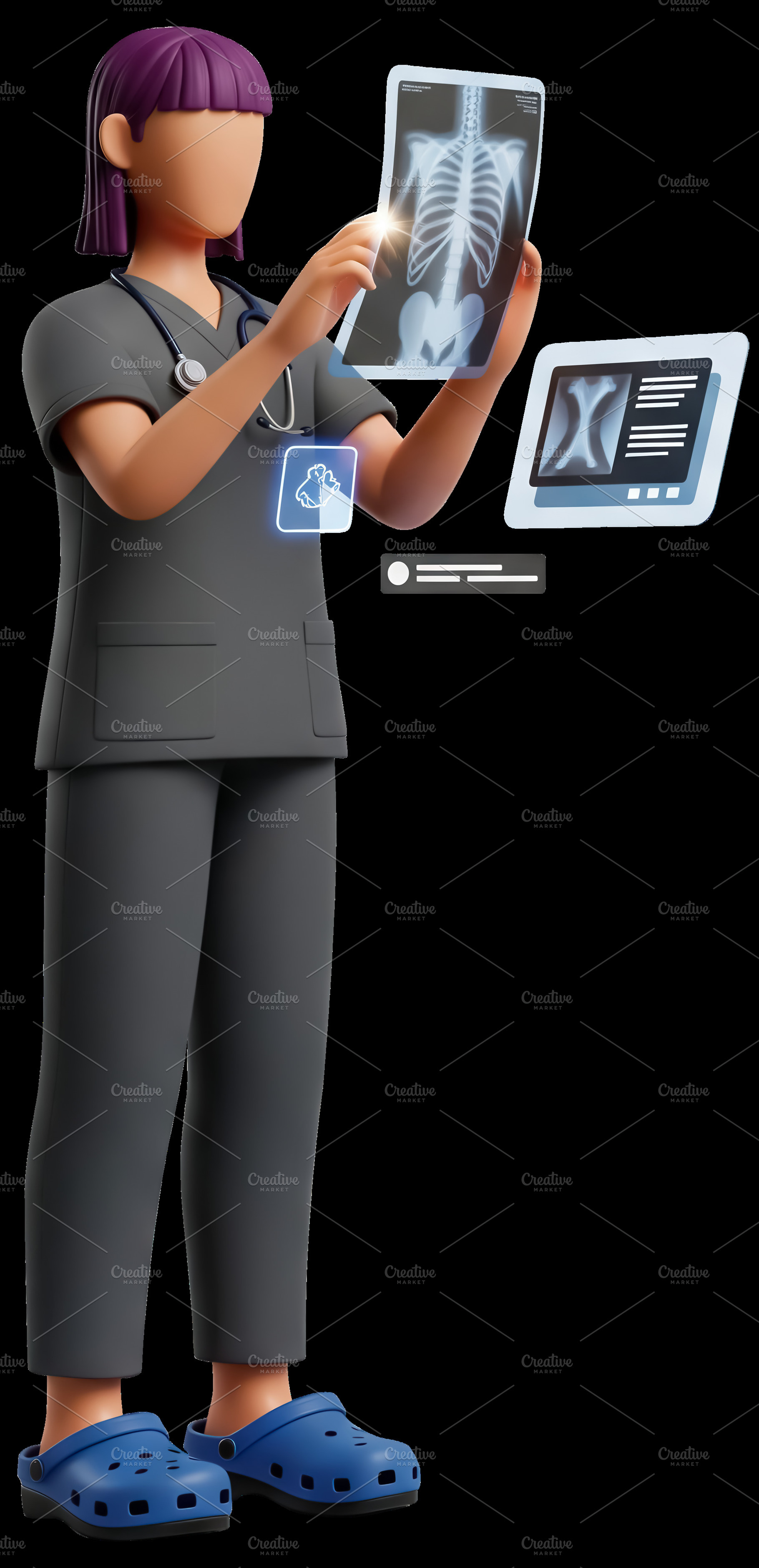 Radiology Technician Analyzing X-Ray, a Health & Medical Photo by angellodeco