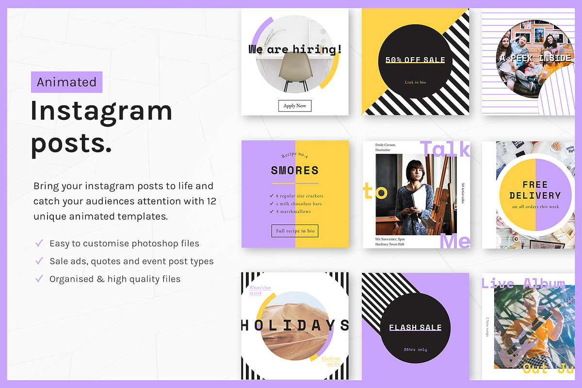 Playful Instagram posts, a Social Media Template by dookit studio (Photo 2 of 7)
