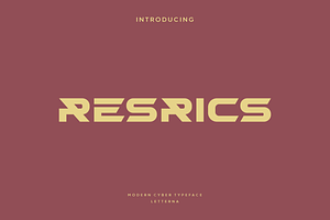 Resrics - Modern Futuristic Typeface, a Sans Serif Font by Letterna