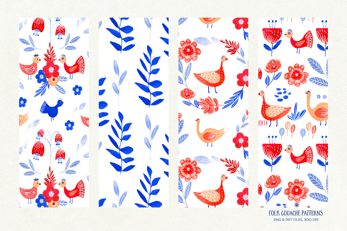 Folk Gouache Patterns, a Pattern Graphic by Webvilla Studio (Photo 6 of 7)