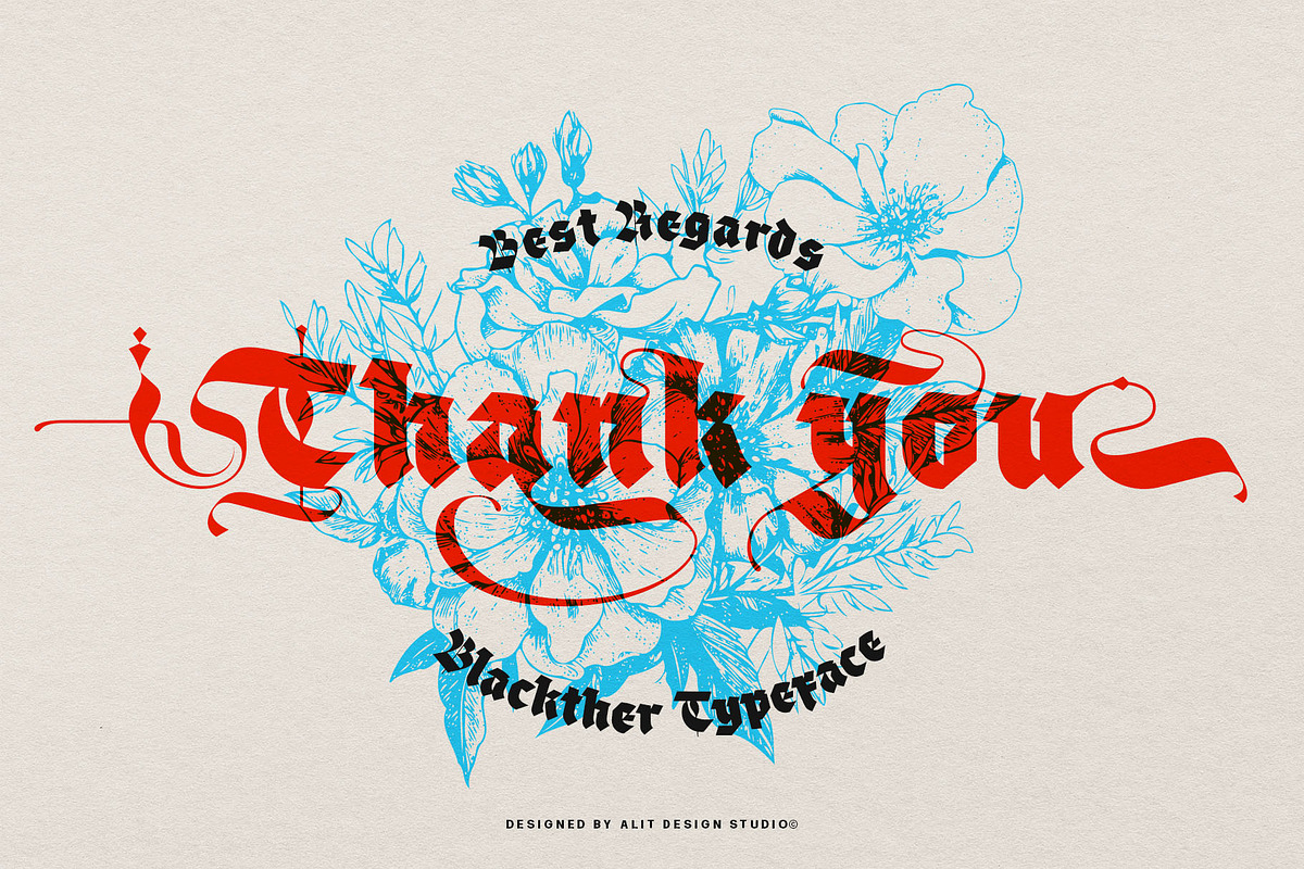 Blackther Typeface, a Blackletter Font by alit design (Photo 20 of 20)