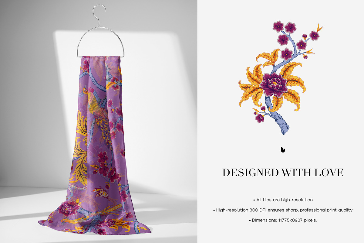 Hand Drawn Chinoiserie Luxury Prints, a Pattern Graphic by LEAFure (Photo 8 of 10)